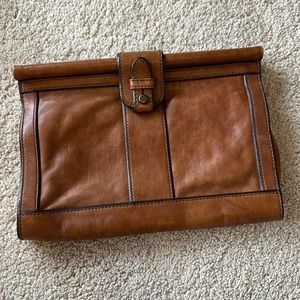 Fossil leather clutch
